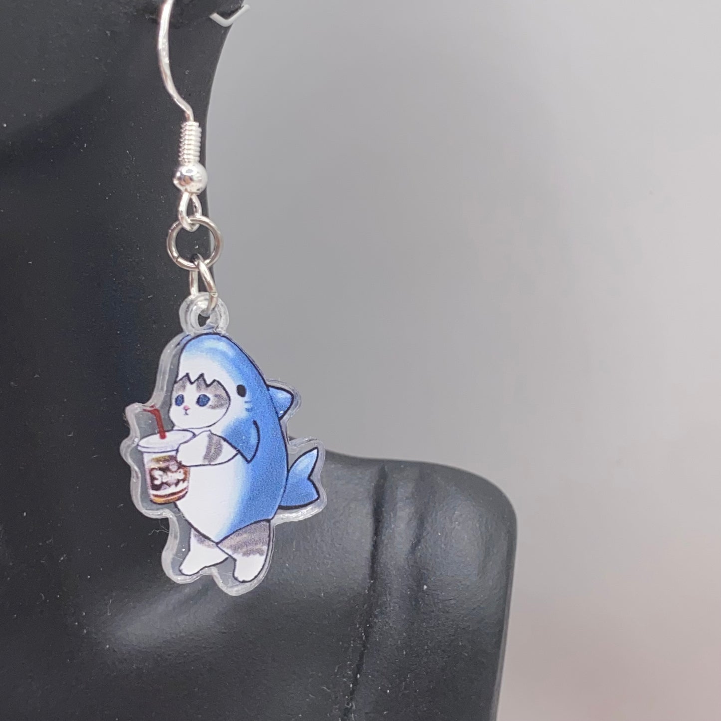 Cat Shark Costume Earrings