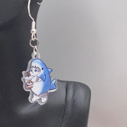 Cat Shark Costume Earrings