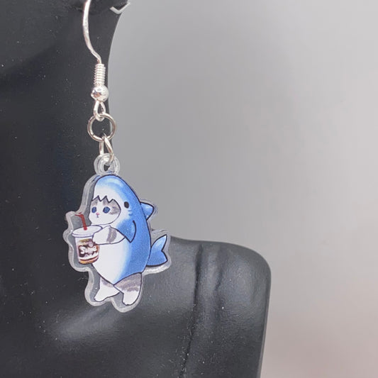 Cat Shark Costume Earrings