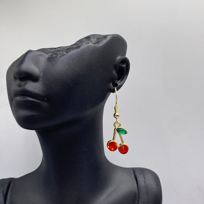Gold Cherry Earrings