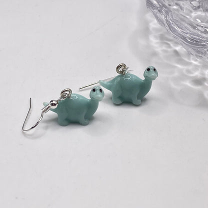 Small Colourful Dinosaur Earrings