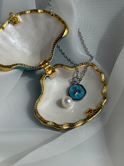 Blue Fin Pendant Necklace
