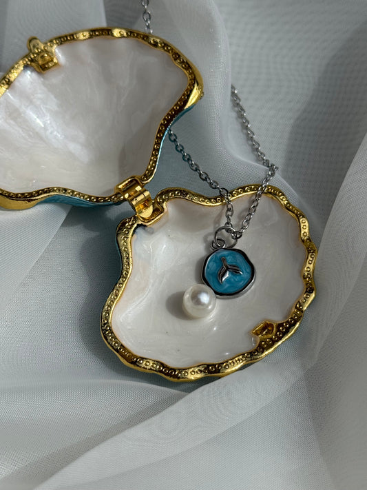Blue Fin Pendant Necklace