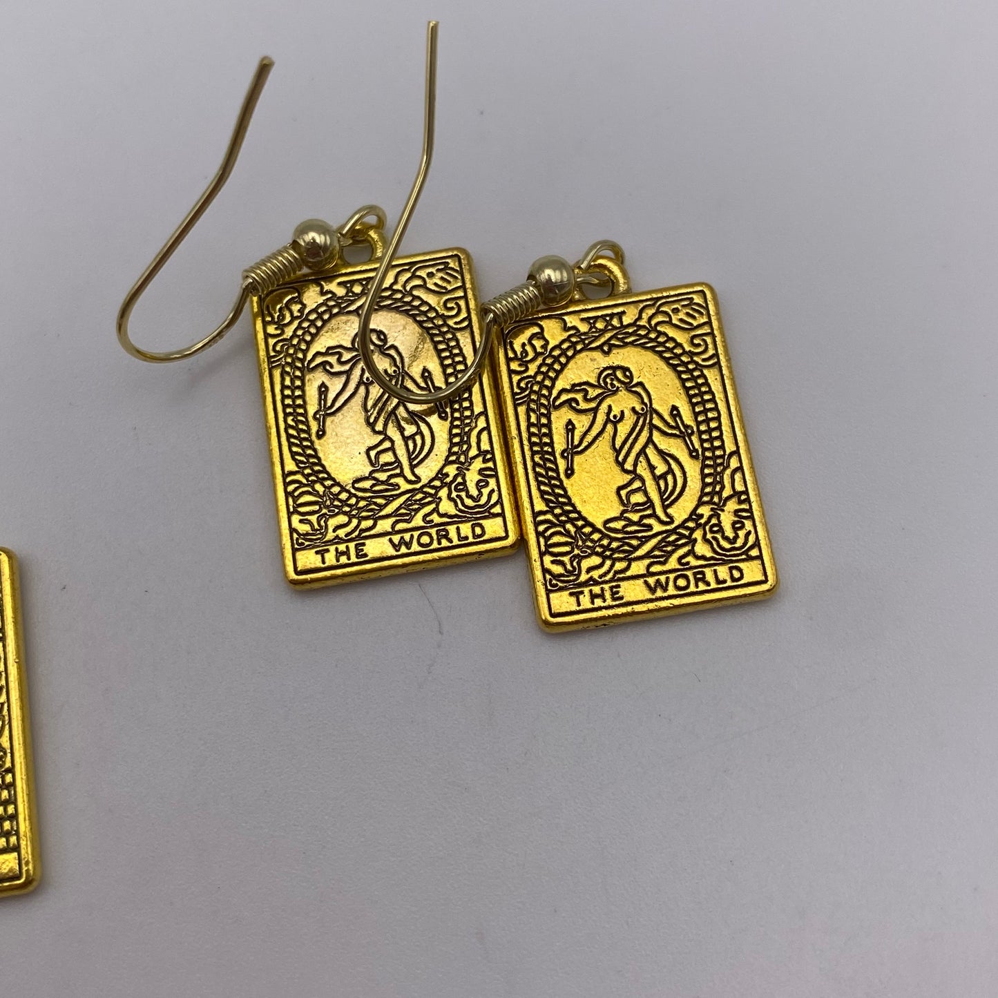 Gold Image Tarot Card Earrings