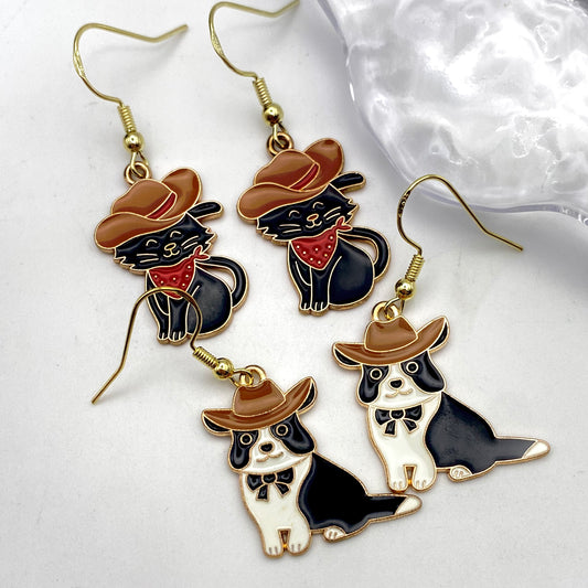 Cowboy Animal Earrings