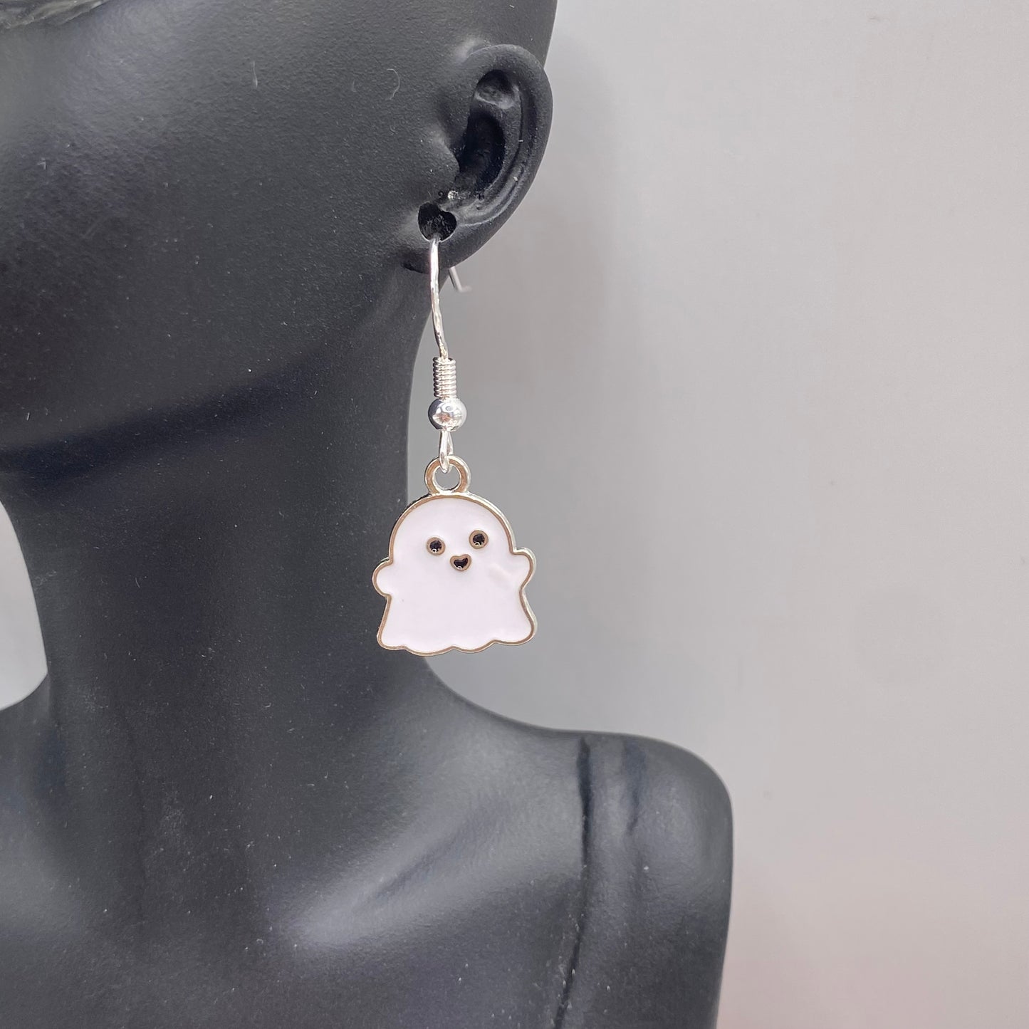 Silver Cute Ghost Earrings