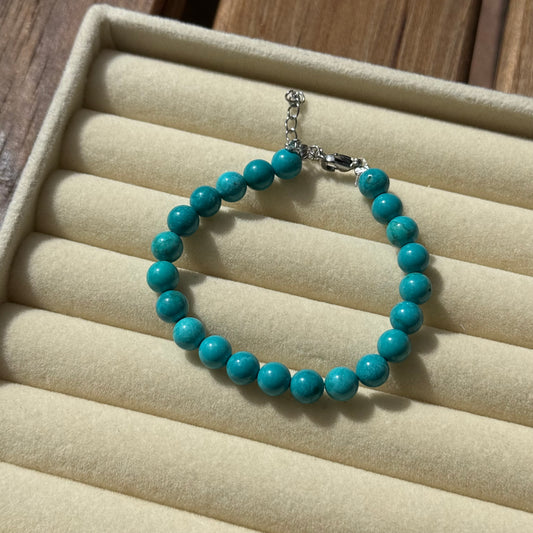 Round Blue Howlite Crystal Bracelet