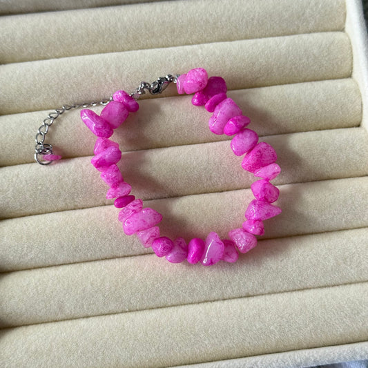 Pink Chip Crystal Bracelet