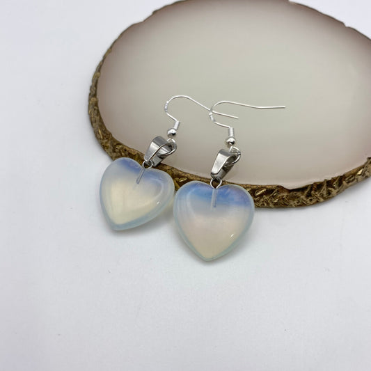 Opalite Pendant Heart Earrings