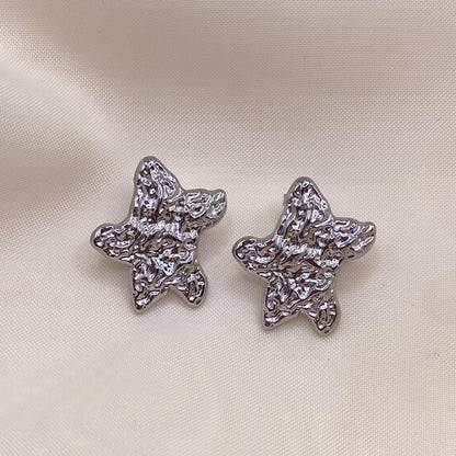 Textured Star Stud Earrings