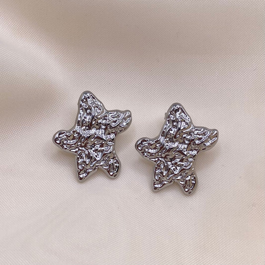 Textured Star Stud Earrings
