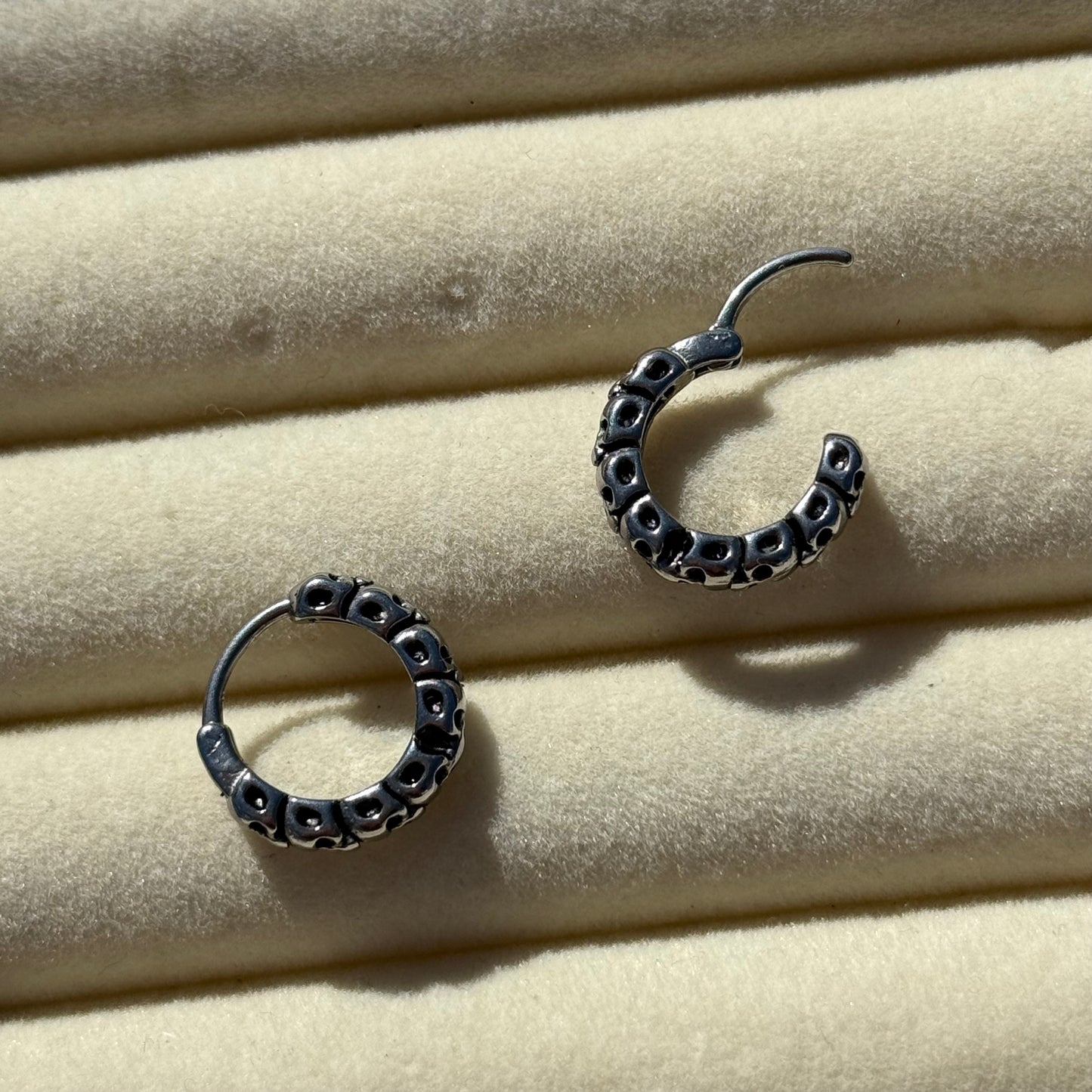 Skull Huggie Hoop Earrings