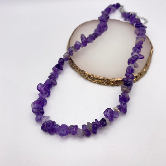 Purple Amethyst Crystal Necklace