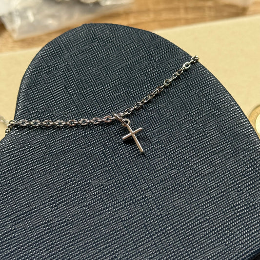 Small Silver Cross Necklace