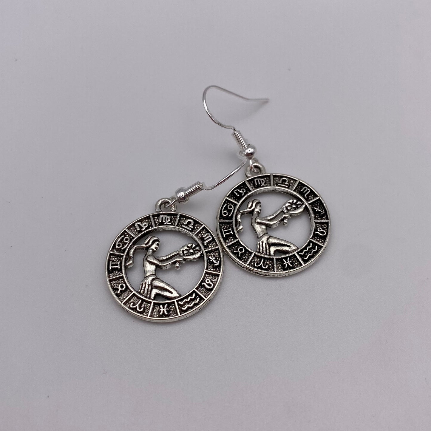 Silver Image Star Sign Earrings