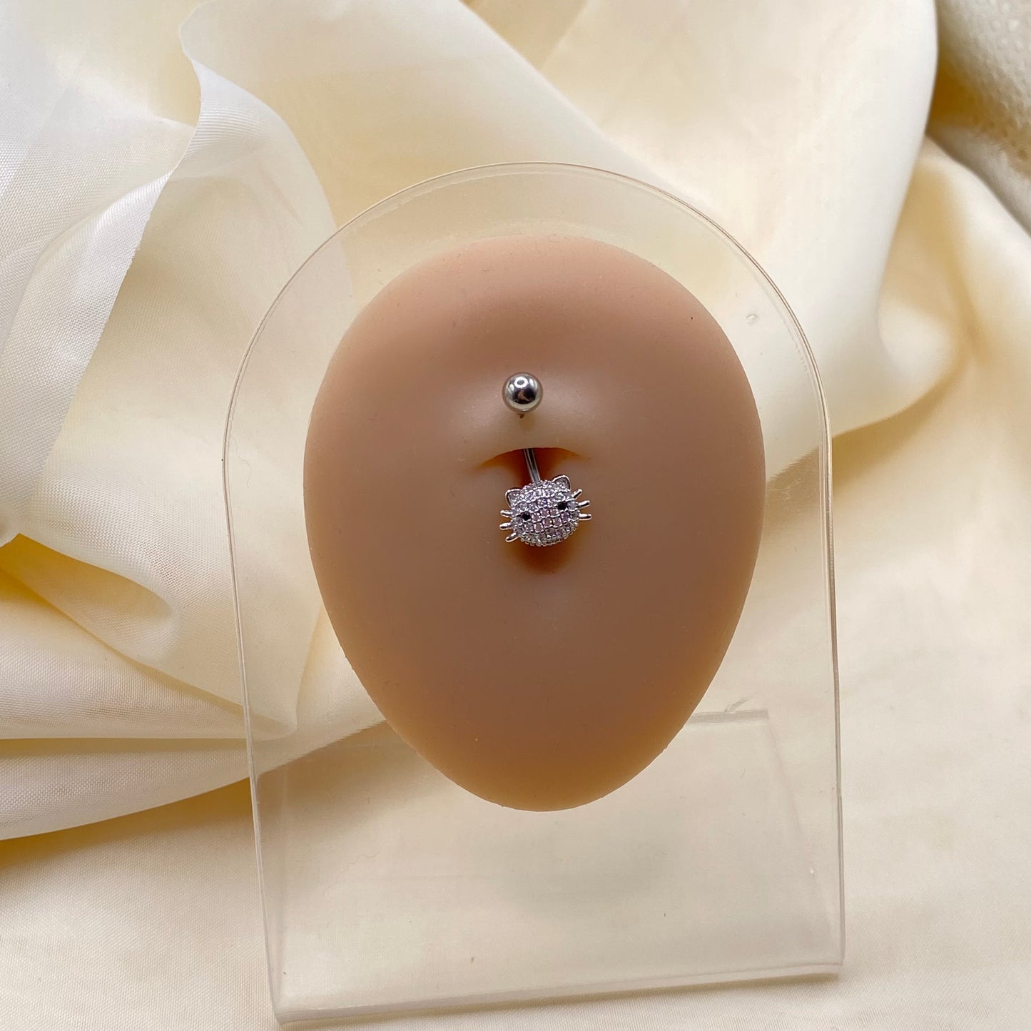Diamanté Cat Belly Bar Piercing