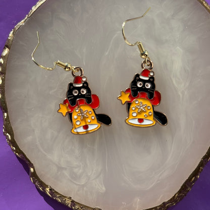 Christmas Cat Earrings