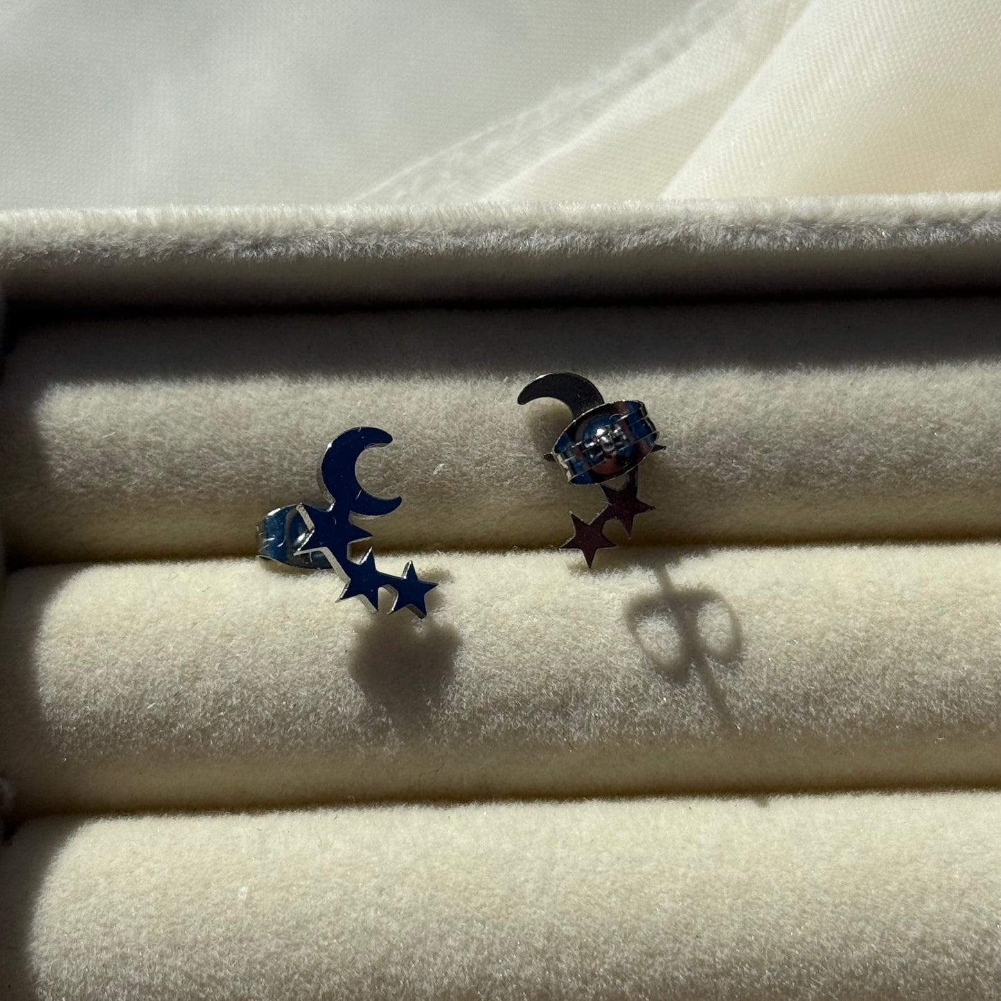 Dangly Moon Stars Stud Earrings