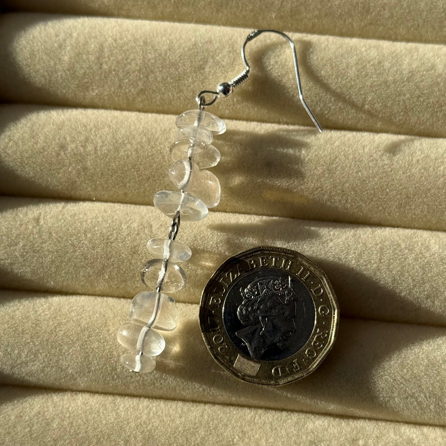 Double Clear Quartz Crystal Earrings