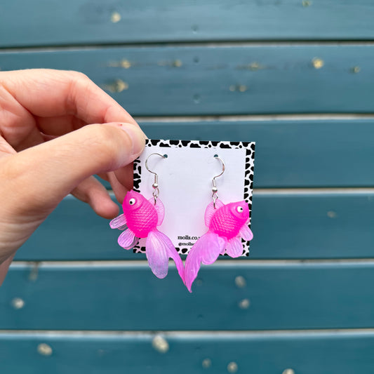 Pink Fish Earrings
