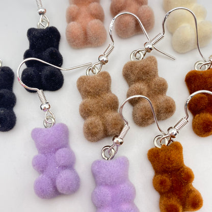 Fuzzy Felt Gummy Bear Earrings