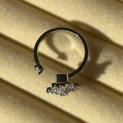 COPPER Anxiety Fidget Ring Silver Snowflake