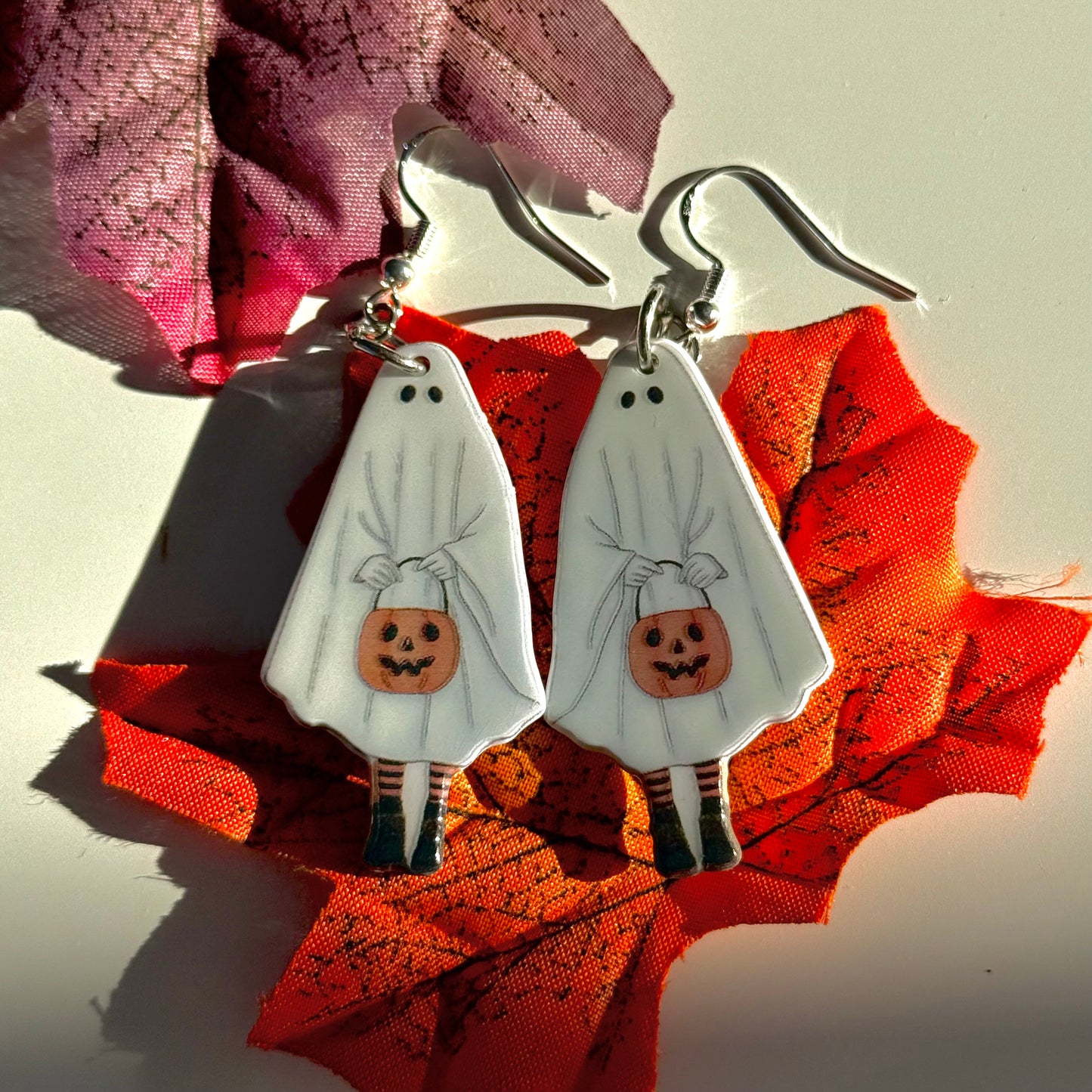 Trick or Treat Ghost Costume Earrings