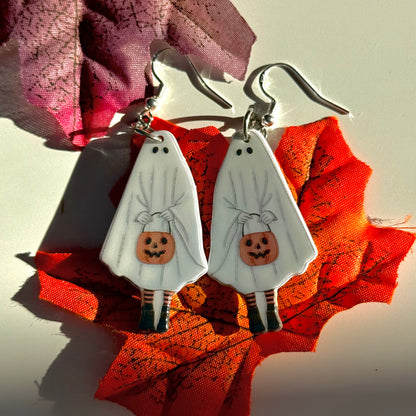Trick or Treat Ghost Costume Earrings