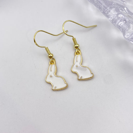 Small Gold Bunny Rabbit Earrings