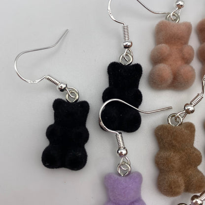 Fuzzy Felt Gummy Bear Earrings