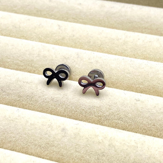 Flatback Ribbon Bow Stud Earrings