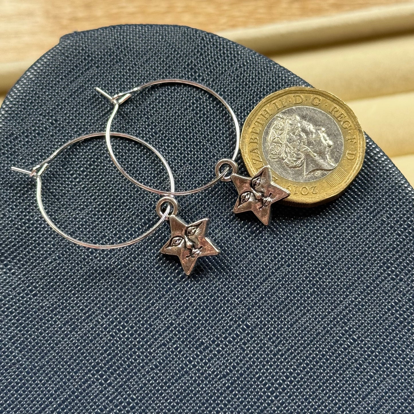 Star Face Hoop Earrings