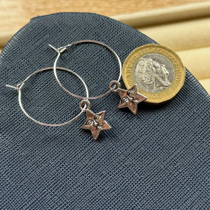 Star Face Hoop Earrings