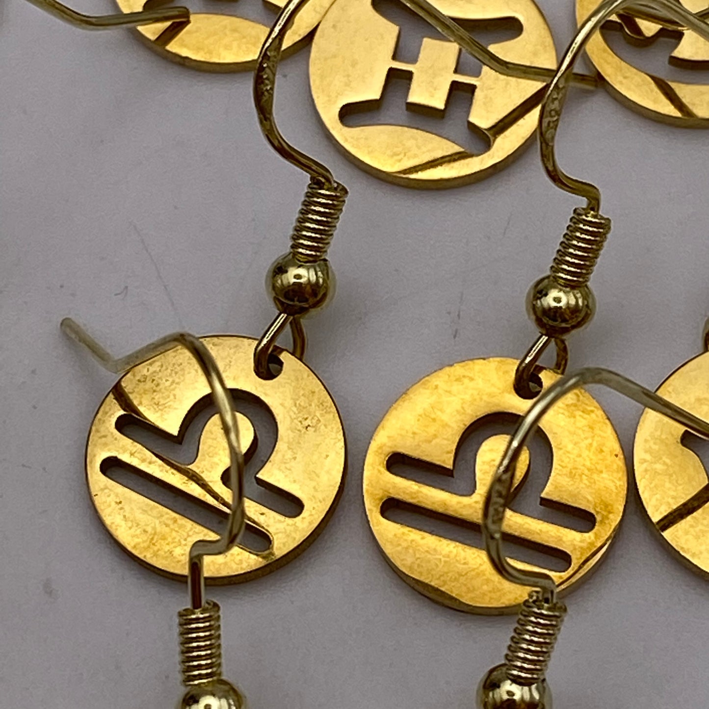Gold Solid Star Sign Earrings