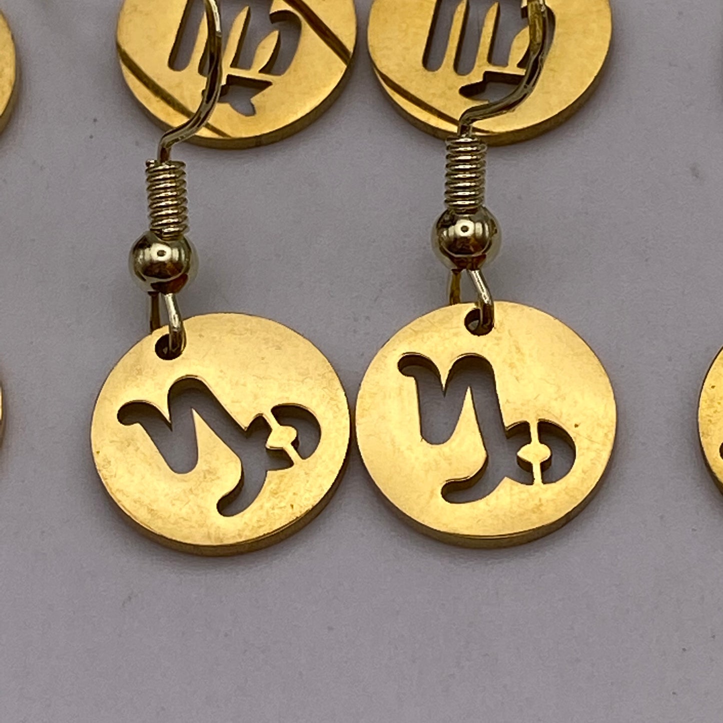 Gold Solid Star Sign Earrings
