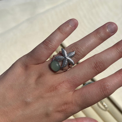 Starfish Green Aventurine Ring