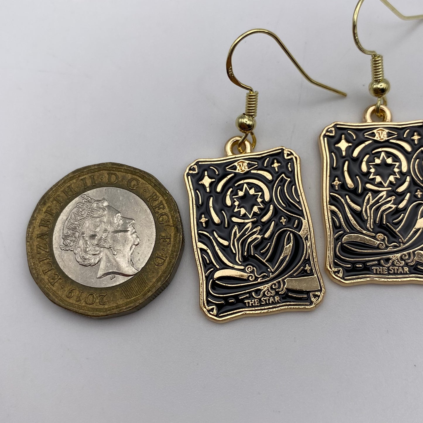 Gold Image Tarot Card Earrings