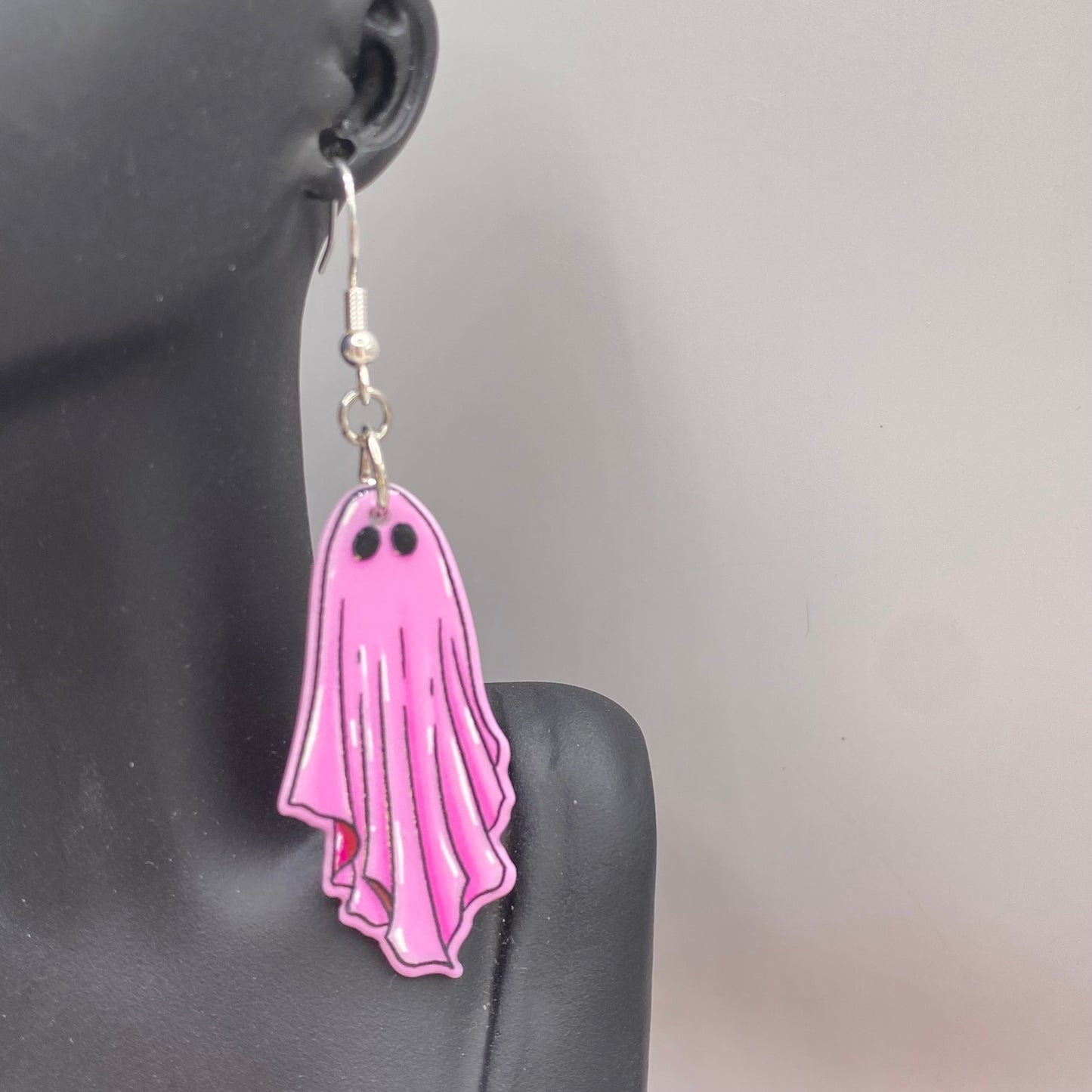 Pink Ghost Costume Earrings