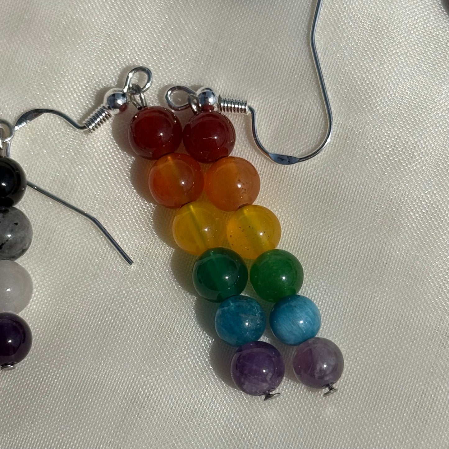 Round Rainbow Crystal Earrings