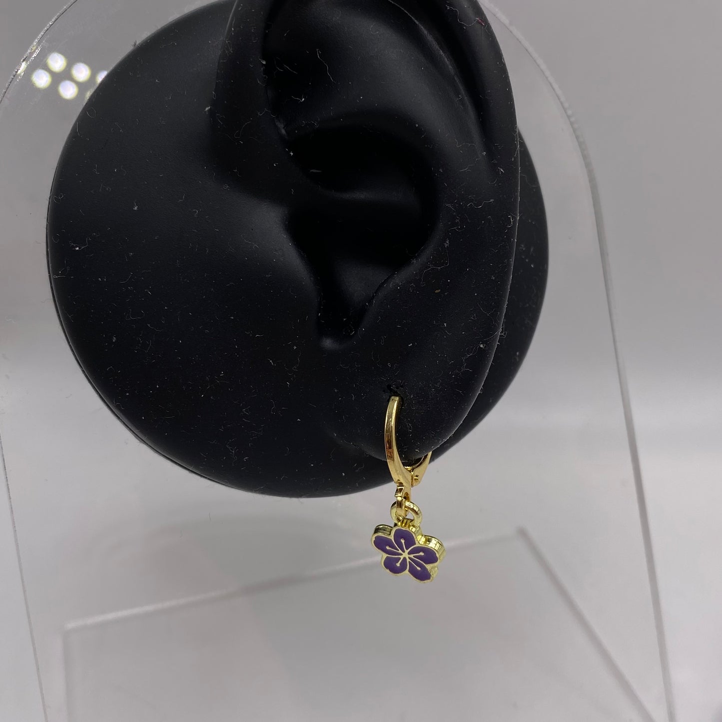Small Violet Huggie Hoop Earrings