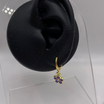 Small Violet Huggie Hoop Earrings
