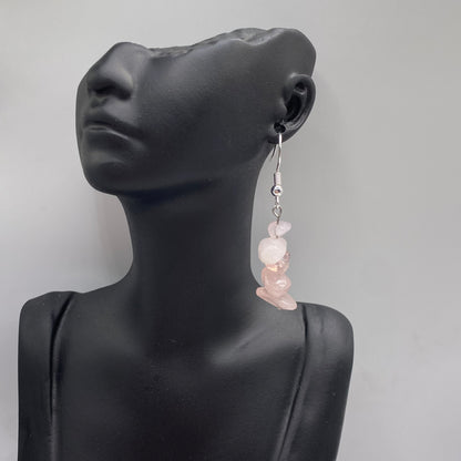 Rose Quartz Crystal Earrings