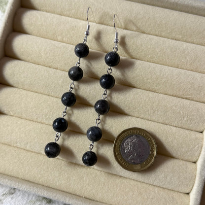 Super Dangly Larvakite Earrings