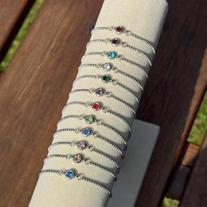 Silver Birthstones Bracelet