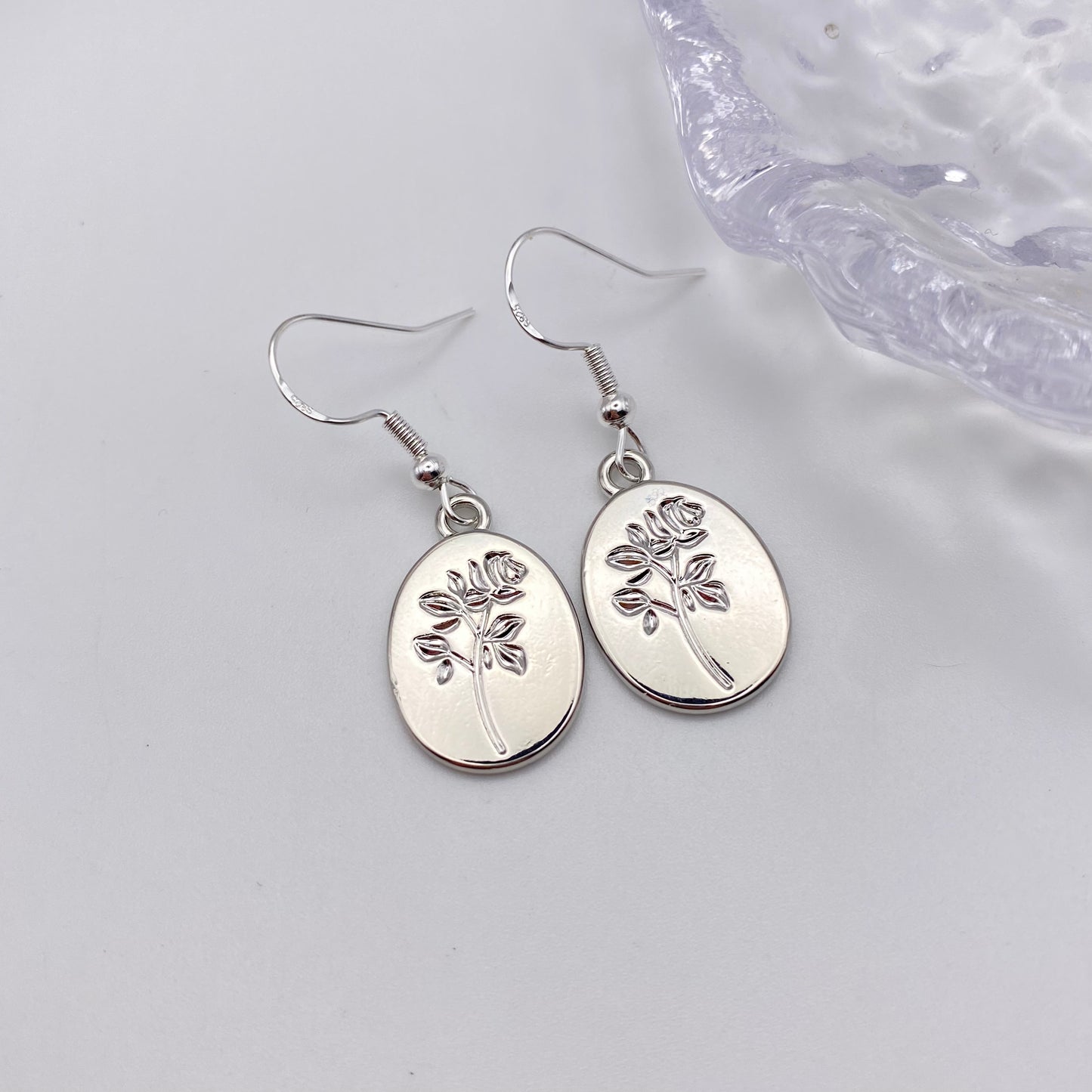 Stamped Flower Imprint Earrings