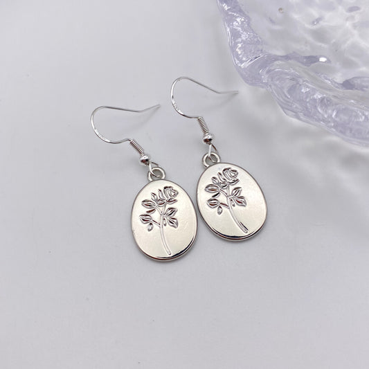 Stamped Flower Imprint Earrings