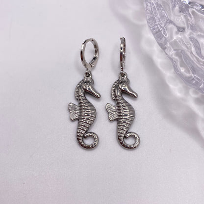Seahorse Huggie Hoop Earrings