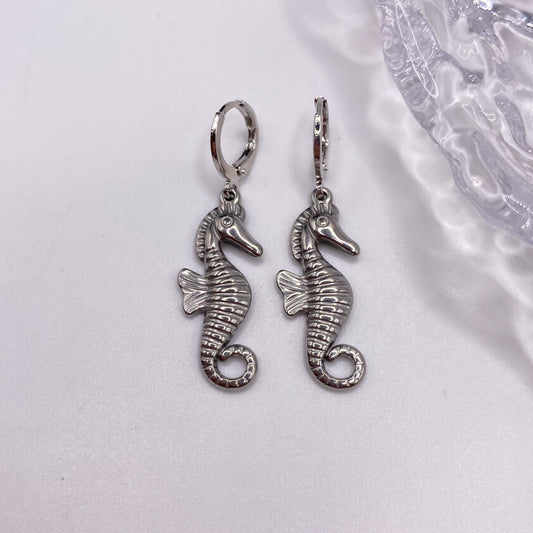 Seahorse Huggie Hoop Earrings
