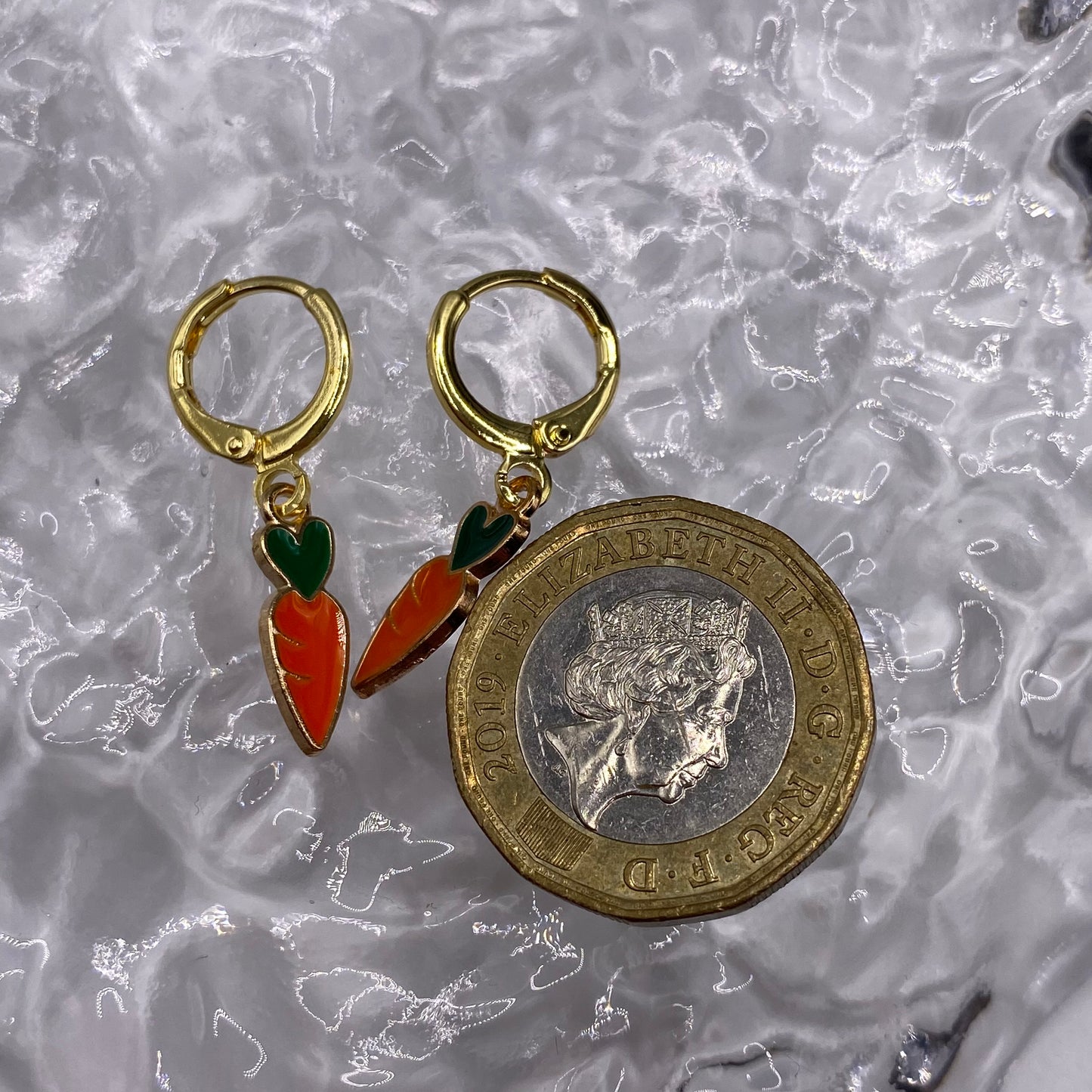 Carrot Huggie Hoop Earrings