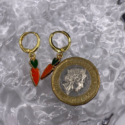 Carrot Huggie Hoop Earrings